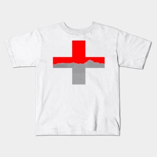 Swiss Flag Transparent Bottom Kids T-Shirt